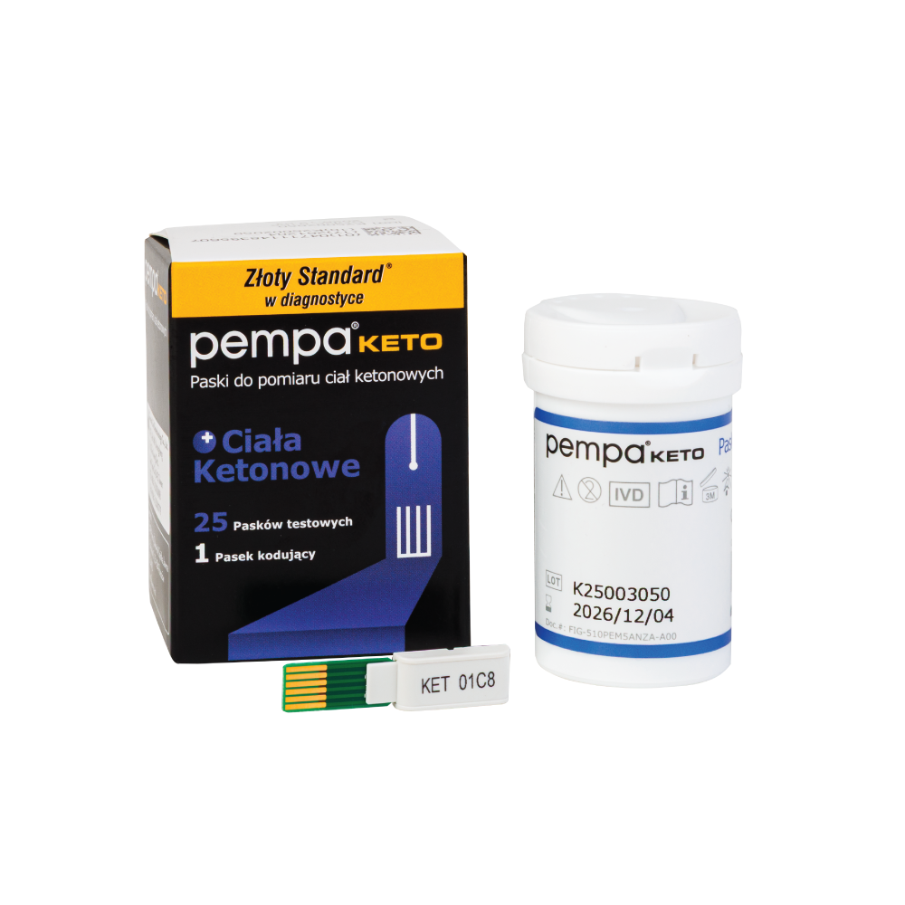 Paski do pomiaru ciał ketonowych PEMPA KETO 2w1 KET 10 sztuk
