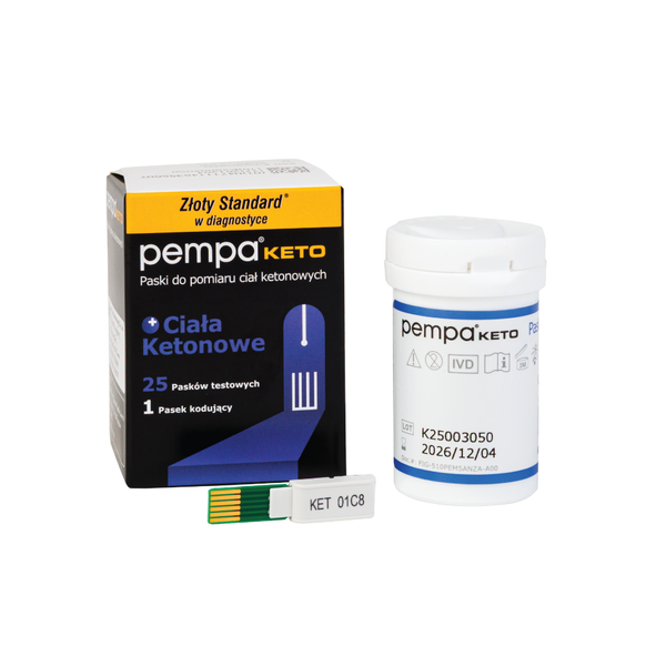 Paski do pomiaru ciał ketonowych PEMPA KETO 2w1 KET 10 sztuk